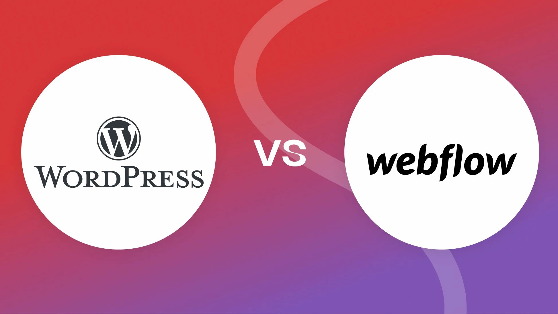 Comparison of Webflow and WordPress highlighting website design, SEO, performance, customization, hosting, and content management features.
